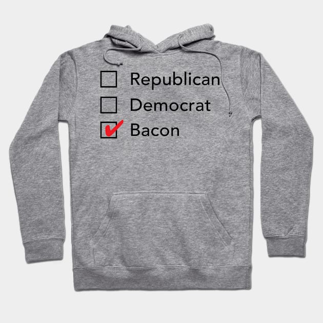 Republican Democrat Bacon Hoodie by zubiacreative